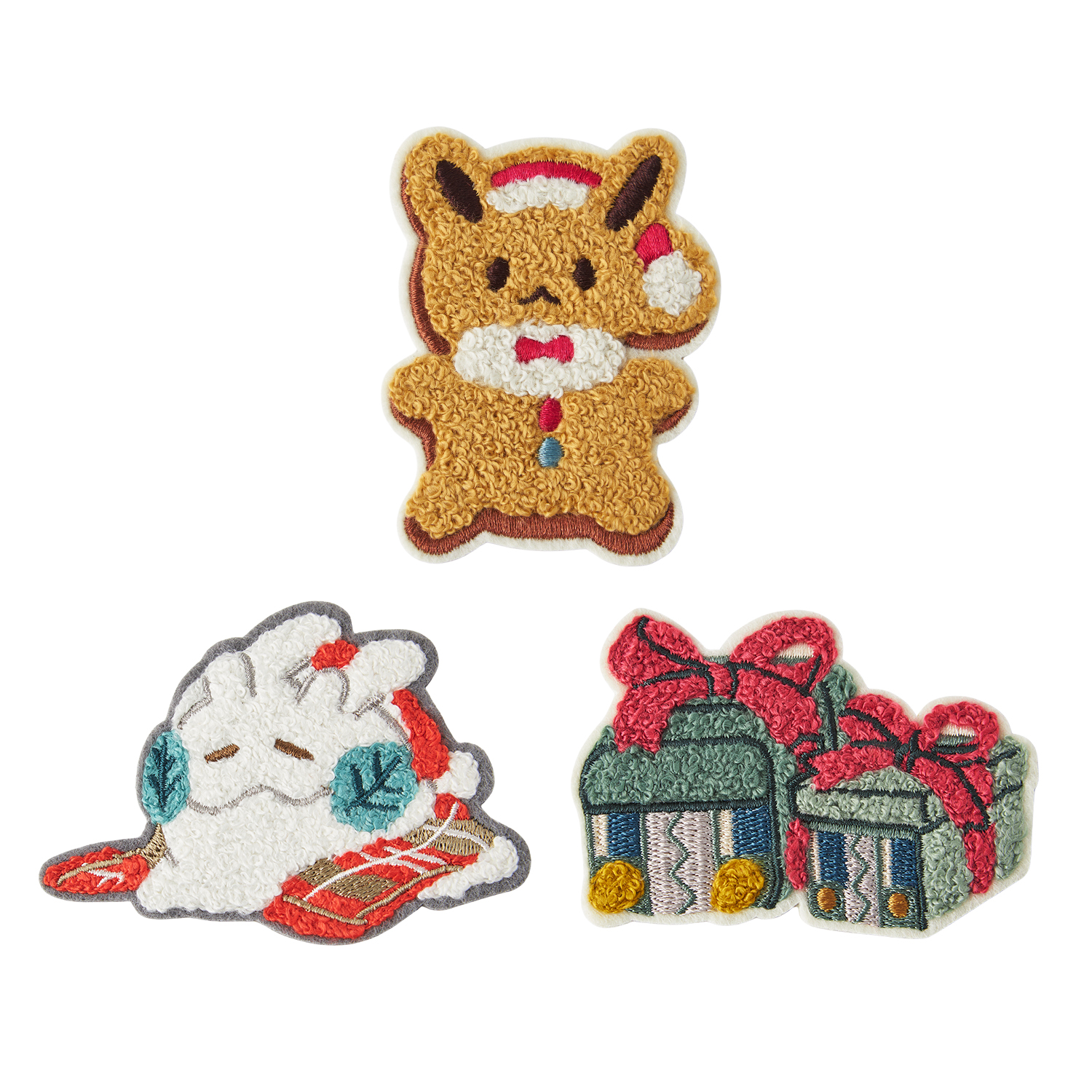 もこもこ刺繍ステッカー Pokémon Holiday Blessings 全3種
