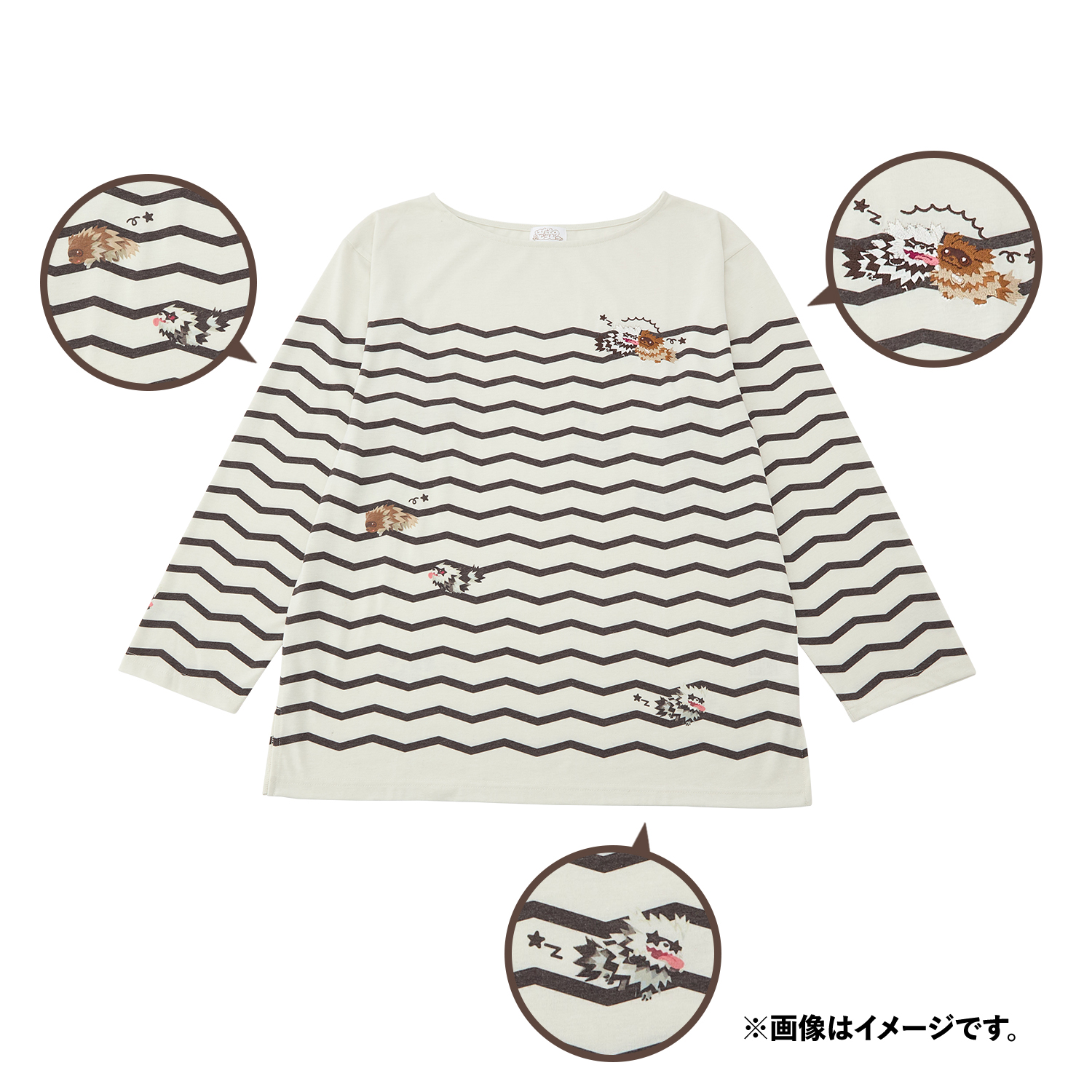 ワンポイント刺繍ロングTシャツ ジグザグマ＆ガラルジグザグマ