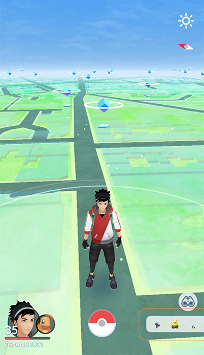 Screenshots of the Pokémon Go map.